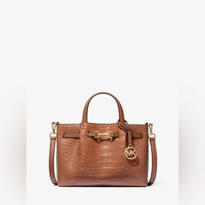 Michael Kors Tan Crocodile-Embossed Satchel